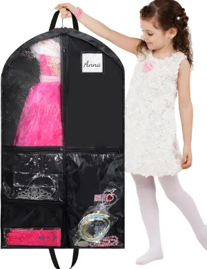 1 Pack Kids Garment Bags for Dance Costumes,40 Inch Dance Costume Garment Bag for Competition,Waterproof Hanging Garments Bag Breathable Clothes Bag for Dance Costumes,Skating,Theatre