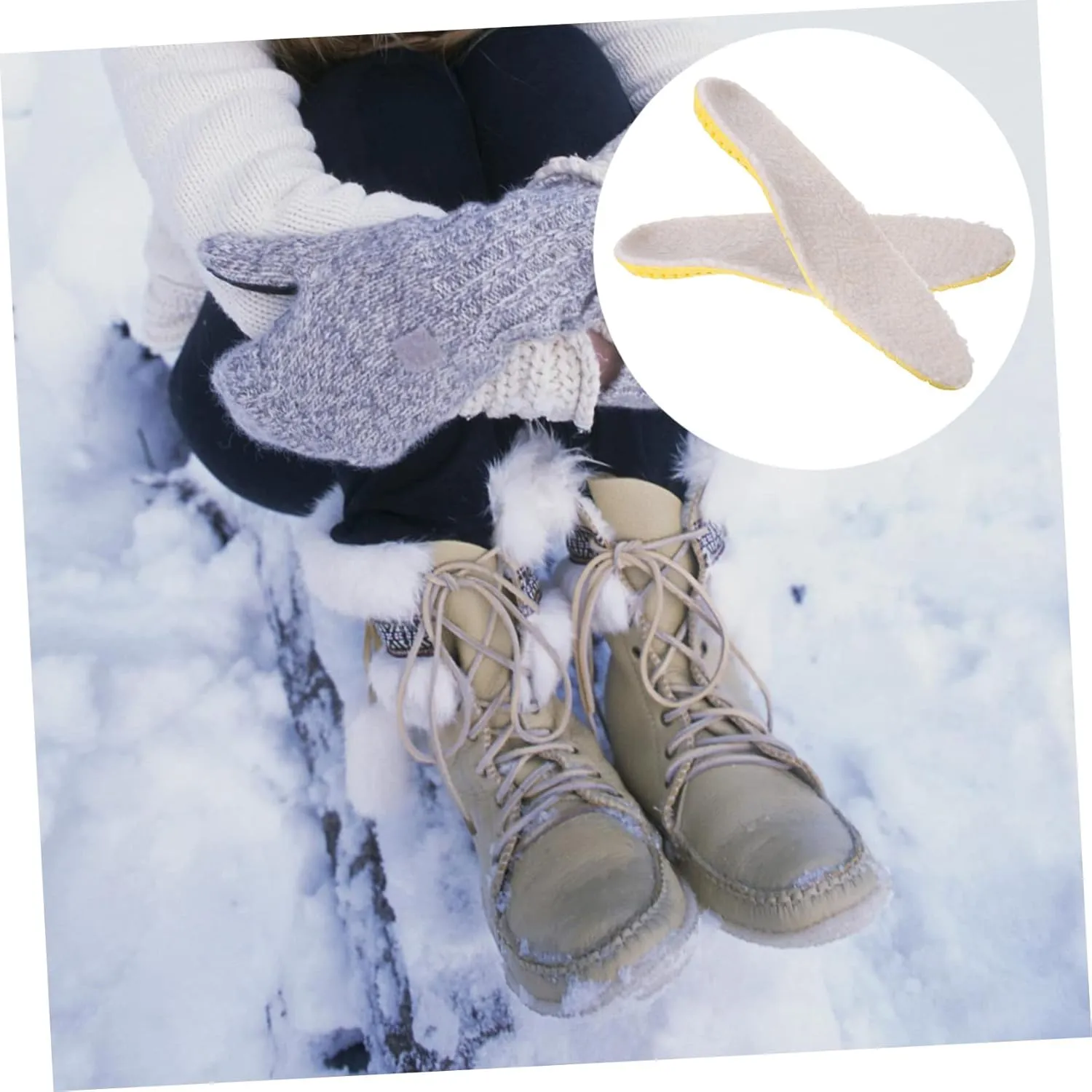 1 Pair of Warm Insoles Thickened Winter Warm Shoe Insoles Anti-Cold Non-Skid Odorless for Sneakers Boots