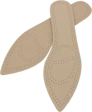 2 Pairs Anti-Sweat Cowhide Insoles for Pointed Shoes Detachable Breathable Random