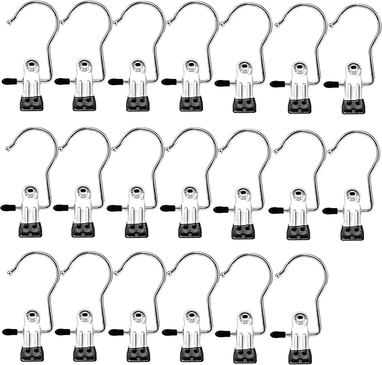 20 Pack Boot Hangers Closet Hanging Clips Laundry Hooks for Hats, Pants, Towel, Socks, Handbags, Bags, Underwear (20 Pack - Single)