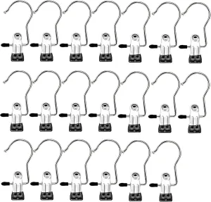 20 Pack Boot Hangers Closet Hanging Clips Laundry Hooks for Hats, Pants, Towel, Socks, Handbags, Bags, Underwear (20 Pack - Single)