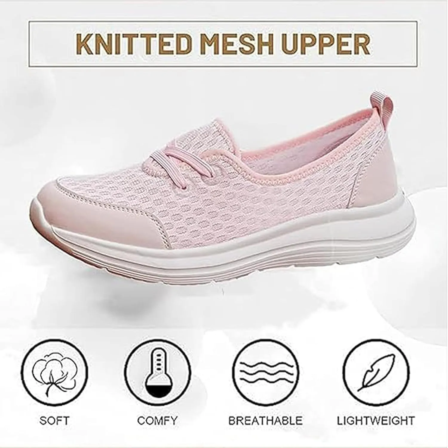 2024 Women's Soft Sole Mesh Comfort Orthopedic Shoes, Comfortable Mesh Walking Shoes Low Top Orthopedic Slip on Shoes