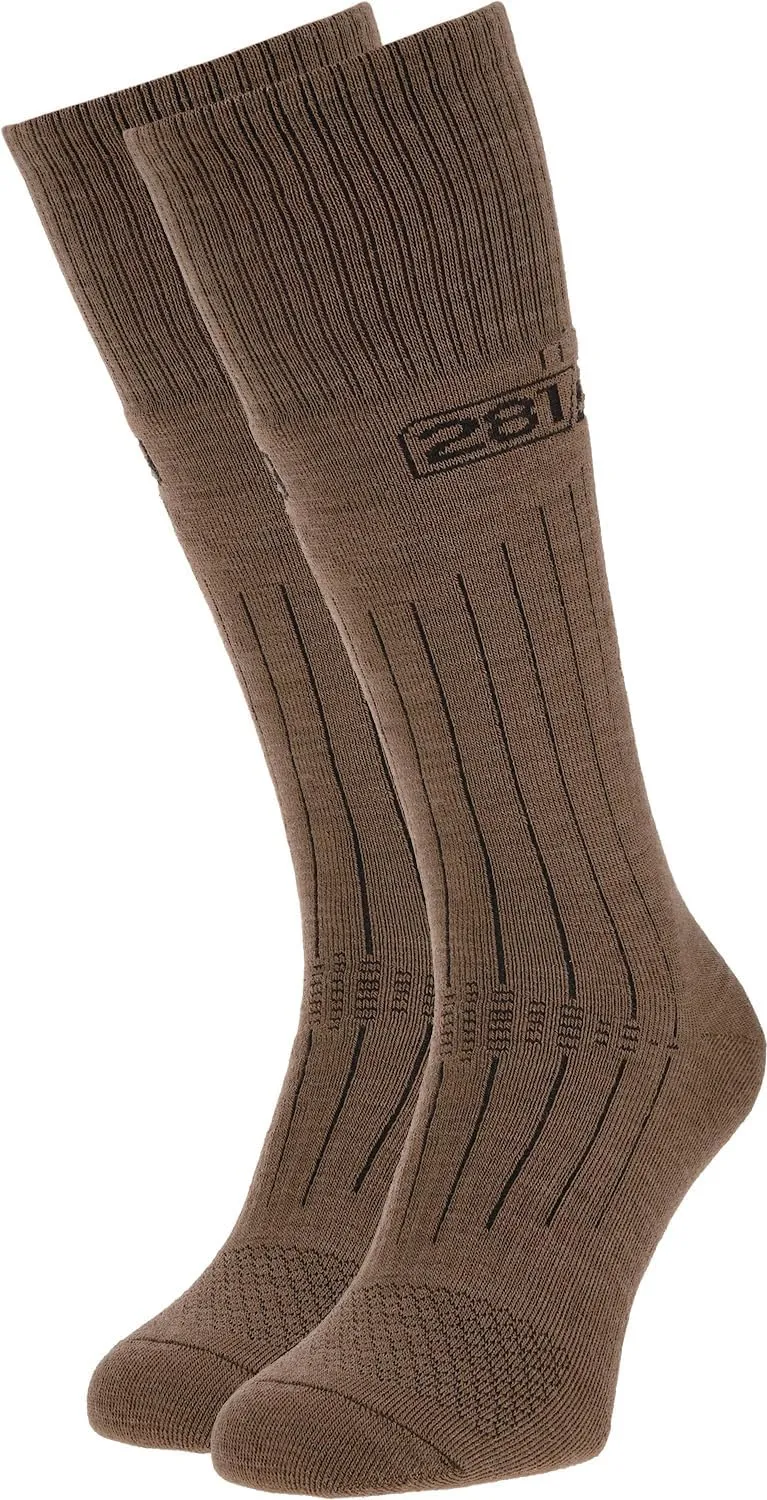 281Z Military Winter Cushioned Mid-Calf Wool Boot Socks - Tactical Trekking Hiking Outdoor Hunting (Coyote Brown)