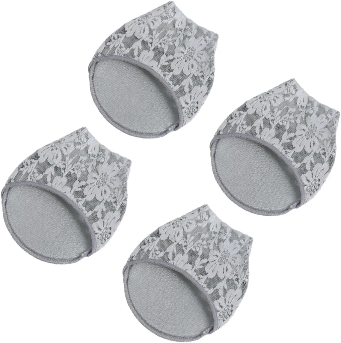 2Pairs High Heel Non Slip Half Sole Mats for Women Gray Invisible Cushions with Breathable Lace Design for High Heels and Slipsole Shoes Comfortable Skid Protection