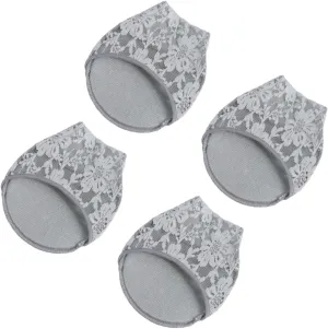 2Pairs High Heel Non Slip Half Sole Mats for Women Gray Invisible Cushions with Breathable Lace Design for High Heels and Slipsole Shoes Comfortable Skid Protection