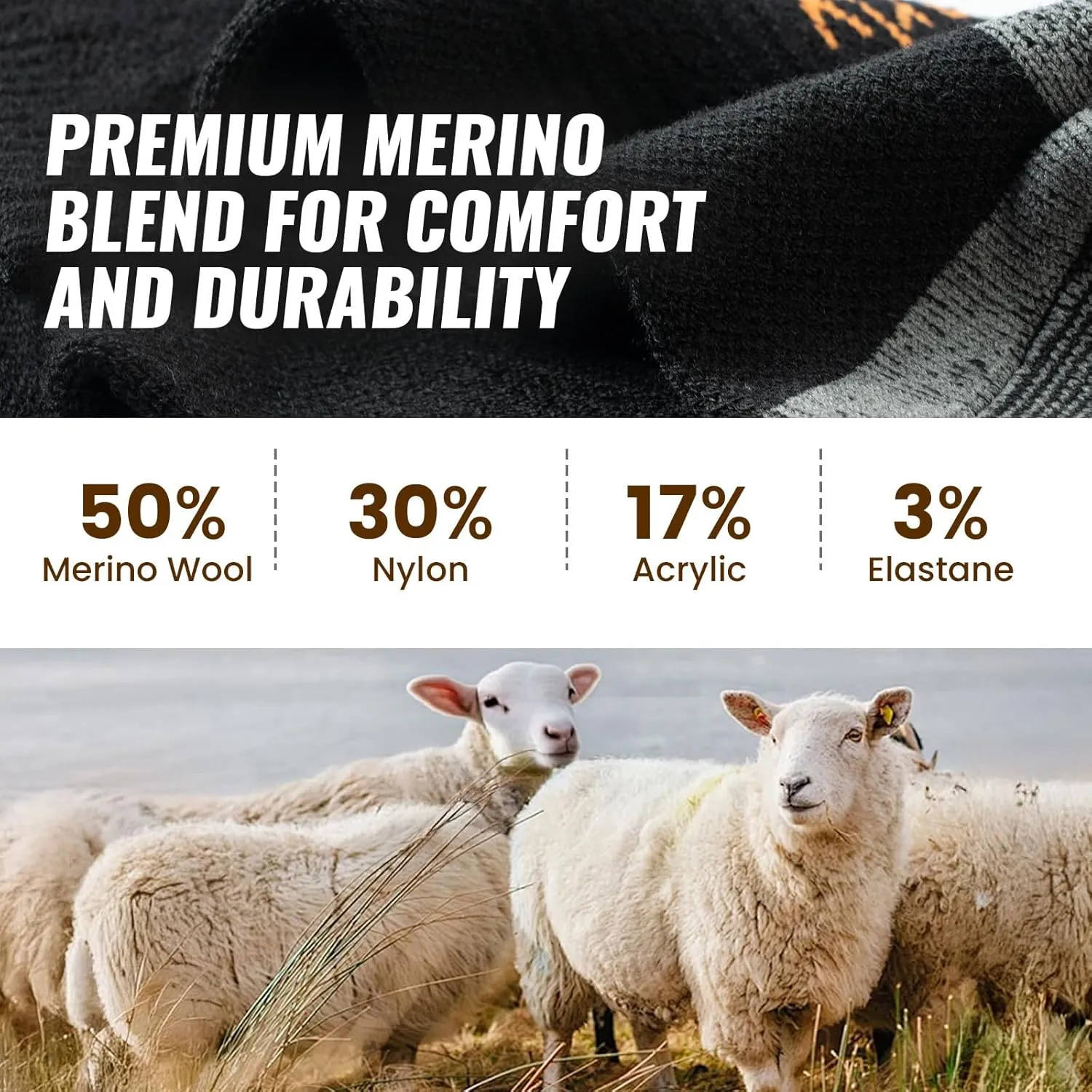 4 Pairs Merino Wool Ankle Running Hiking Socks Compression Support Breathable Thick Cushion No Show Socks for Men