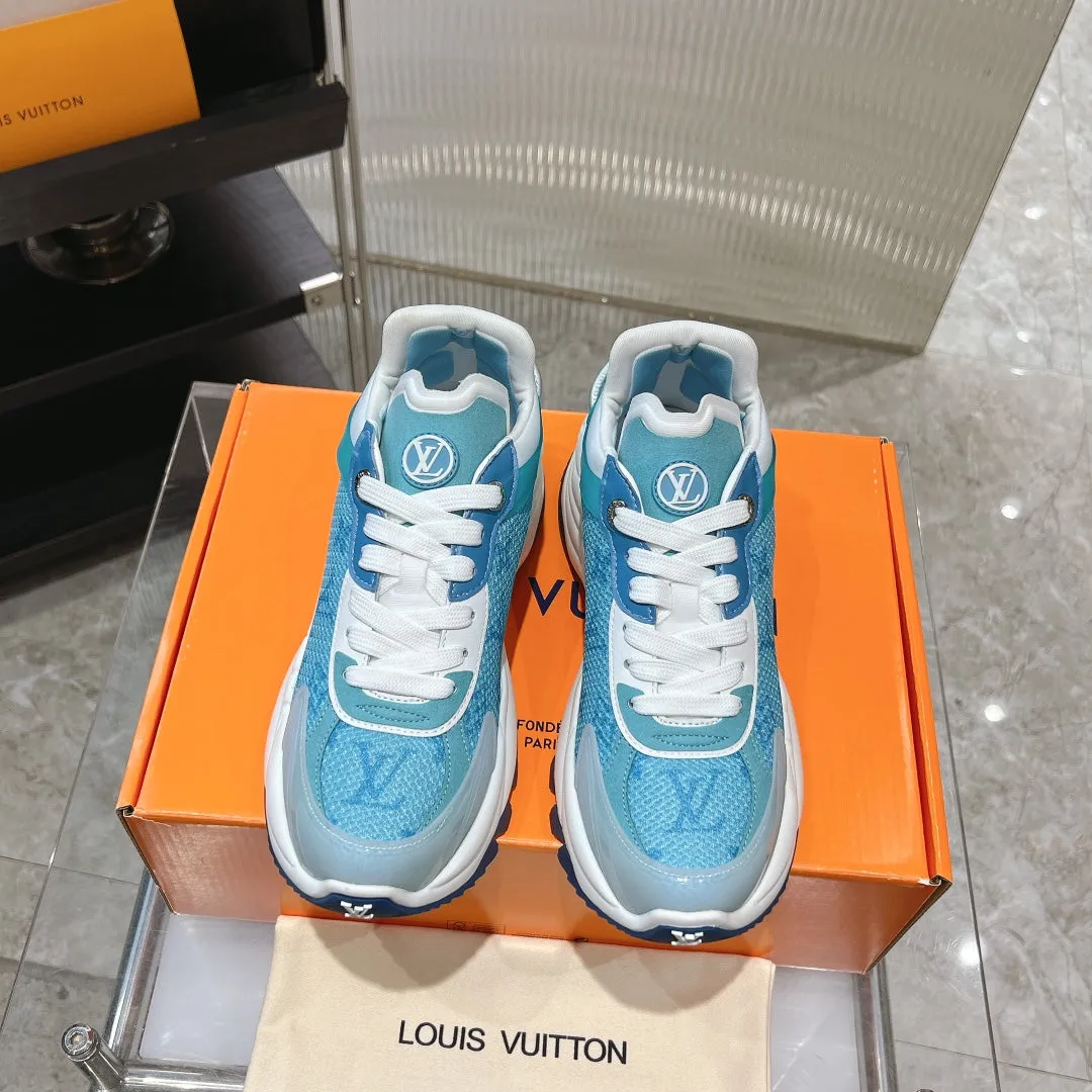 50mm Blue Sneaker Monumental discount Fabric Louis Best-selling items Monogram Run Jacquard Vuitton 55 Light