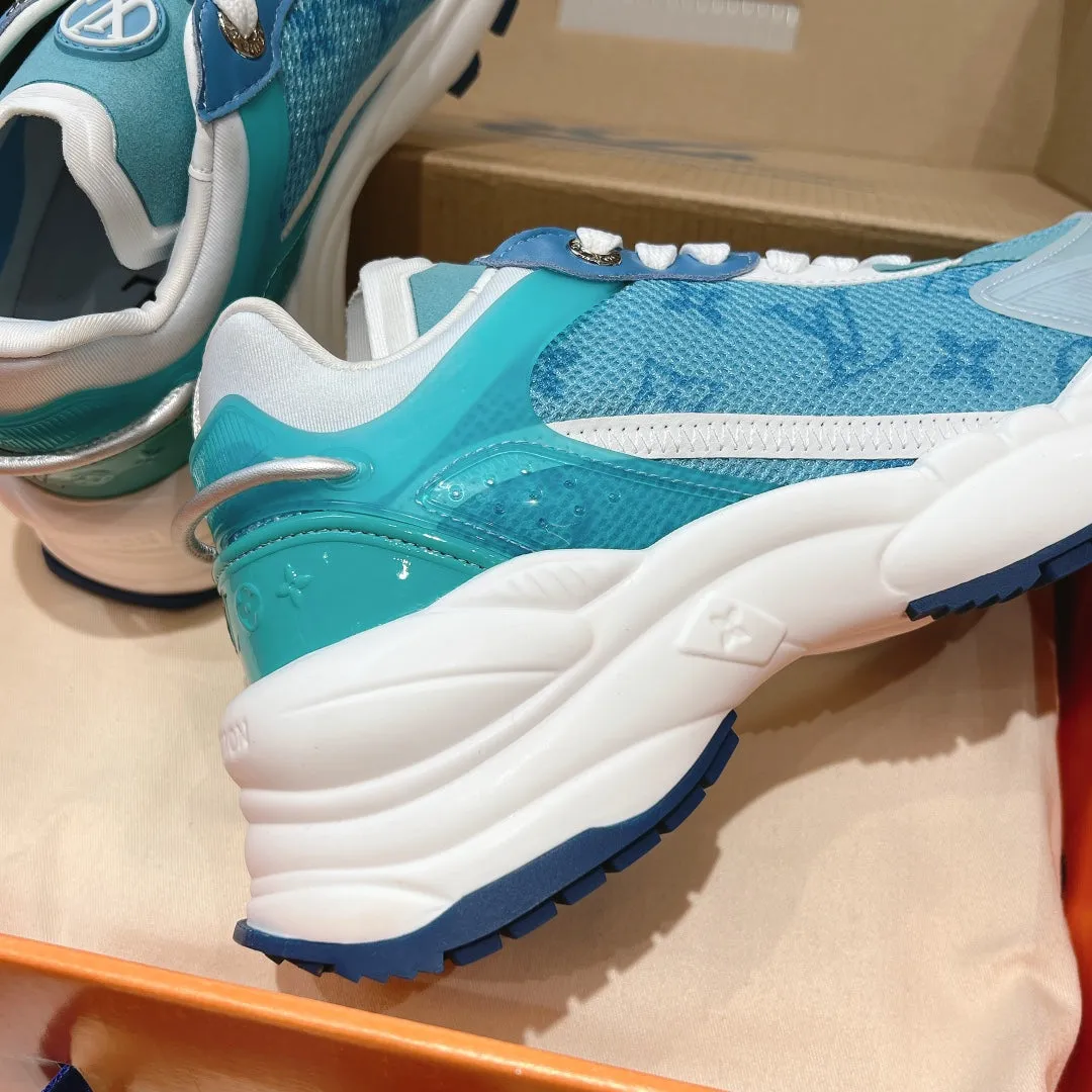 50mm Blue Sneaker Monumental discount Fabric Louis Best-selling items Monogram Run Jacquard Vuitton 55 Light