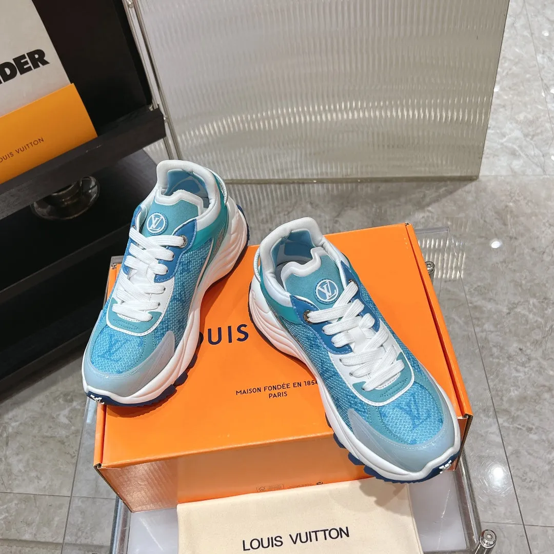 50mm Blue Sneaker Monumental discount Fabric Louis Best-selling items Monogram Run Jacquard Vuitton 55 Light