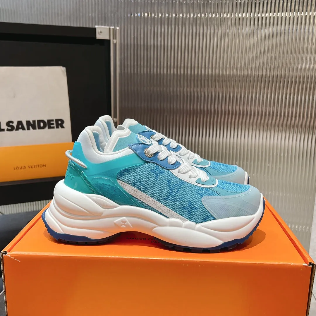 50mm Blue Sneaker Monumental discount Fabric Louis Best-selling items Monogram Run Jacquard Vuitton 55 Light
