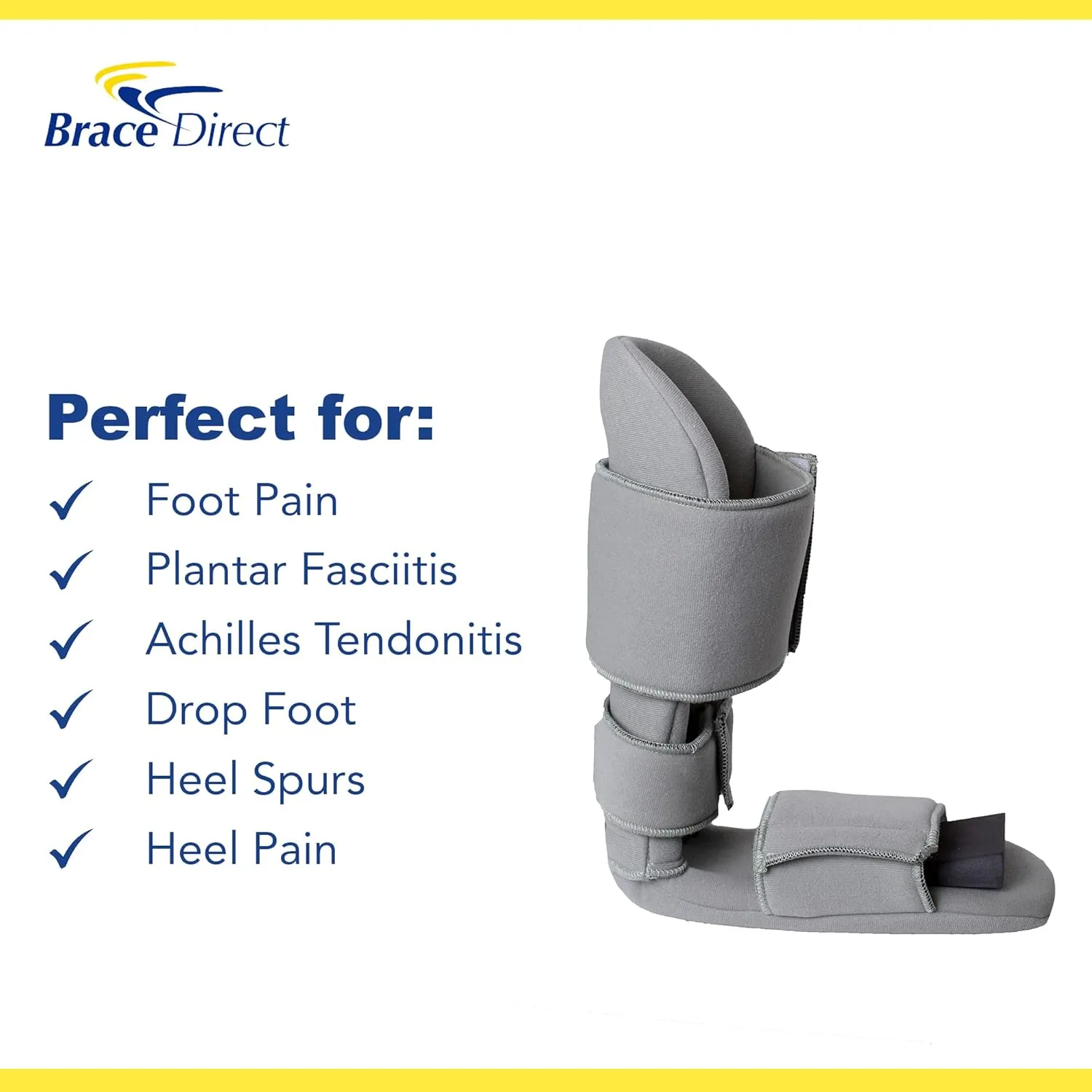 90 Degree Night Splint Sleeping Boot – Stretch Support for Plantar Fasciitis, Drop Foot, Achilles Tendonitis & Heel Pain PDAC L4396/L4397 – Medium (US Shoe Men 6.5-10.5 / Women