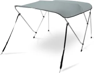 AA Products 3 Bow Bimini Top Cover Sun Shade Boat Canopy Waterproof Includes Storage Boot with Aluminum Frame, 46" Height with Rear Support Poles