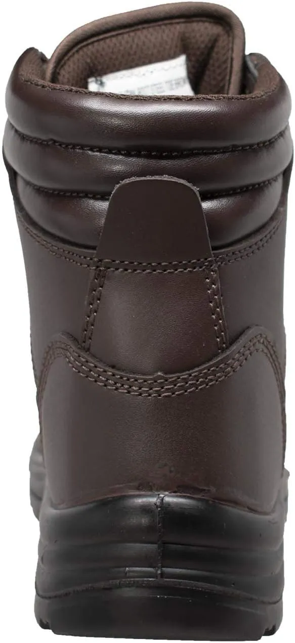 Ad Tec Men's 6" Leather Work Boot, Safety Steel Toe Injection Molded Oil Resistant Rubber Outsole