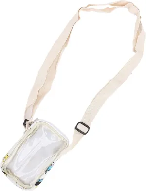 Adjustable Shoulder Strap Small Shoulder Zipper Pouch Hanging Bag for Outdoor, Transparent Soft Shell, Premium Cotton Material, Easy Access to Small Items without Removing with