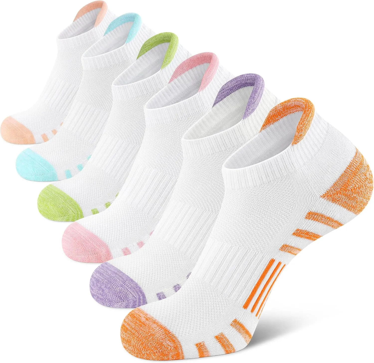 Airacker Ankle Athletic Running Socks Cushioned Breathable Low Cut Sports Tab Socks for Men and Women (6 Pairs)