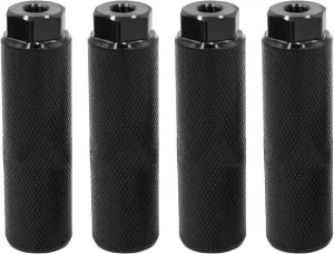 Aluminum Alloy Bike Pegs, 2 Pairs Anti-Skid Bicycle Pegs, Bike Foot Pegs for BMX Mountain Bike Cycling Rear Stunt Pegs Fit 3/8 inch Axles