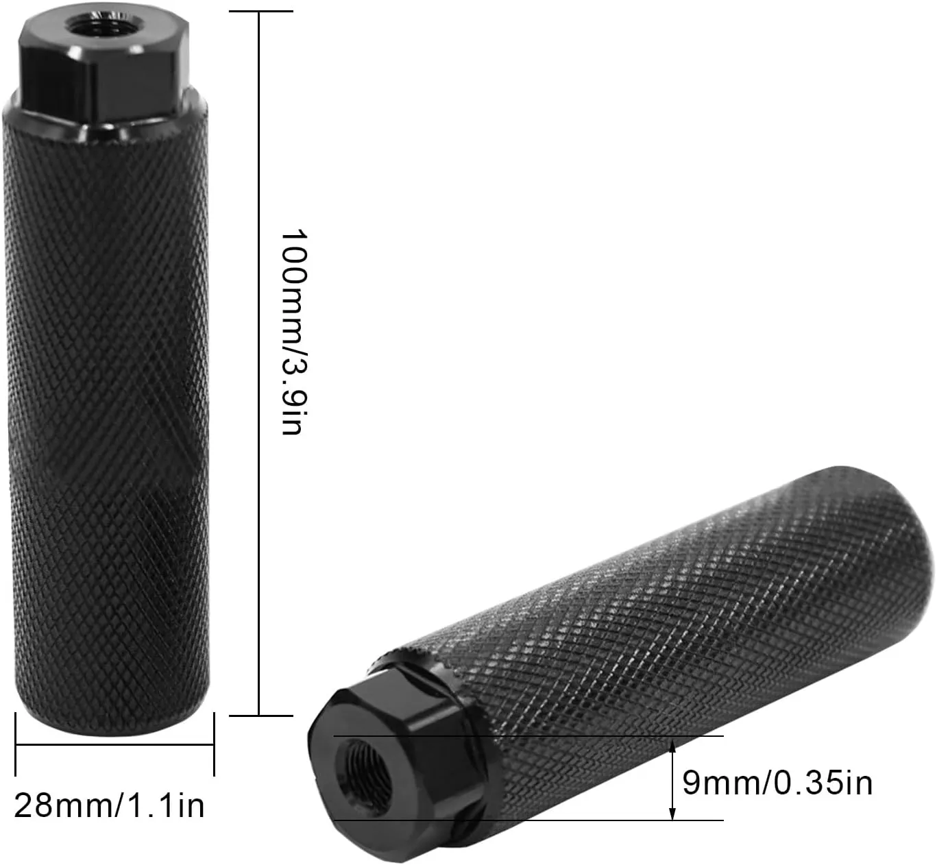 Aluminum Alloy Bike Pegs, 2 Pairs Anti-Skid Bicycle Pegs, Bike Foot Pegs for BMX Mountain Bike Cycling Rear Stunt Pegs Fit 3/8 inch Axles