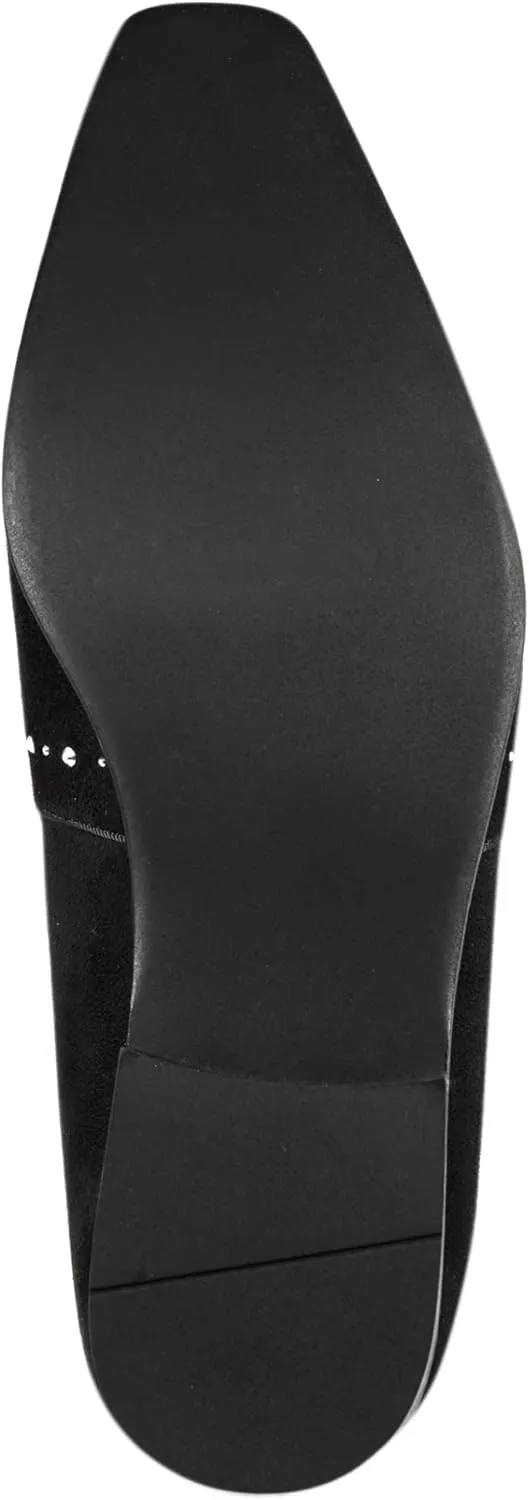Amali Devy, Men's Dress Loafers, Slip-On Tuxedo Shoes for Men, Velvet Embellished Loafer Slippers