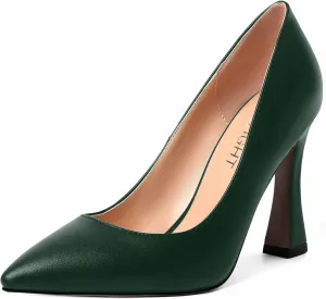 AMBELIGHT Womens Pointed Toe Evening Matte Dress Slip On Solid Stiletto High Heel Pumps Shoes 4 Inch