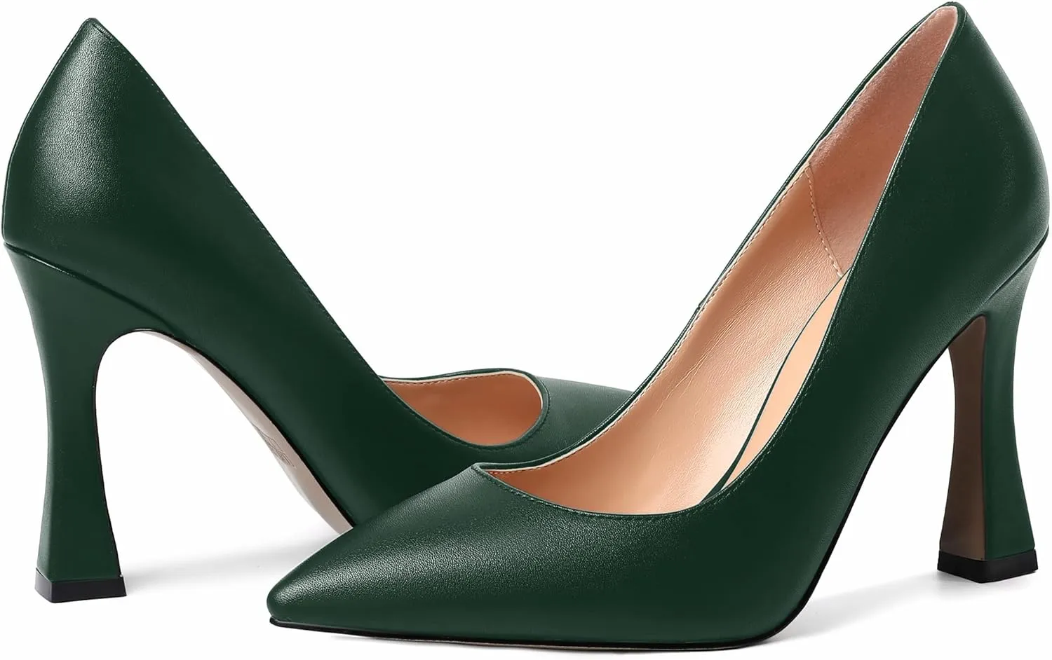 AMBELIGHT Womens Pointed Toe Evening Matte Dress Slip On Solid Stiletto High Heel Pumps Shoes 4 Inch