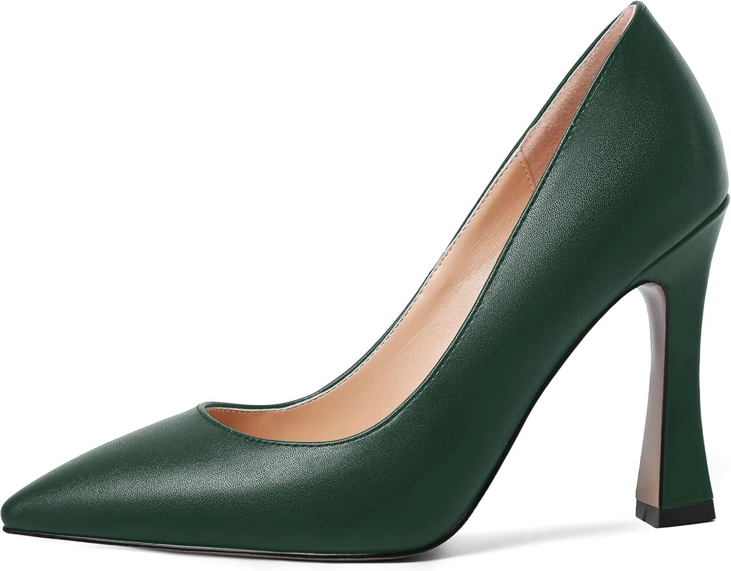 AMBELIGHT Womens Pointed Toe Evening Matte Dress Slip On Solid Stiletto High Heel Pumps Shoes 4 Inch