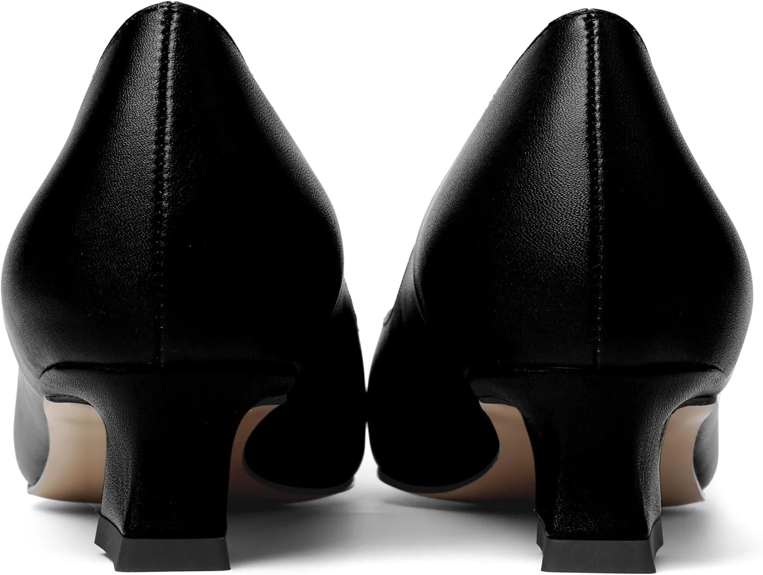 AMBELIGHT Womens Pointed Toe Solid Slip On Casual Matte Office Kitten Low Heel Pumps Shoes 1.5 Inch
