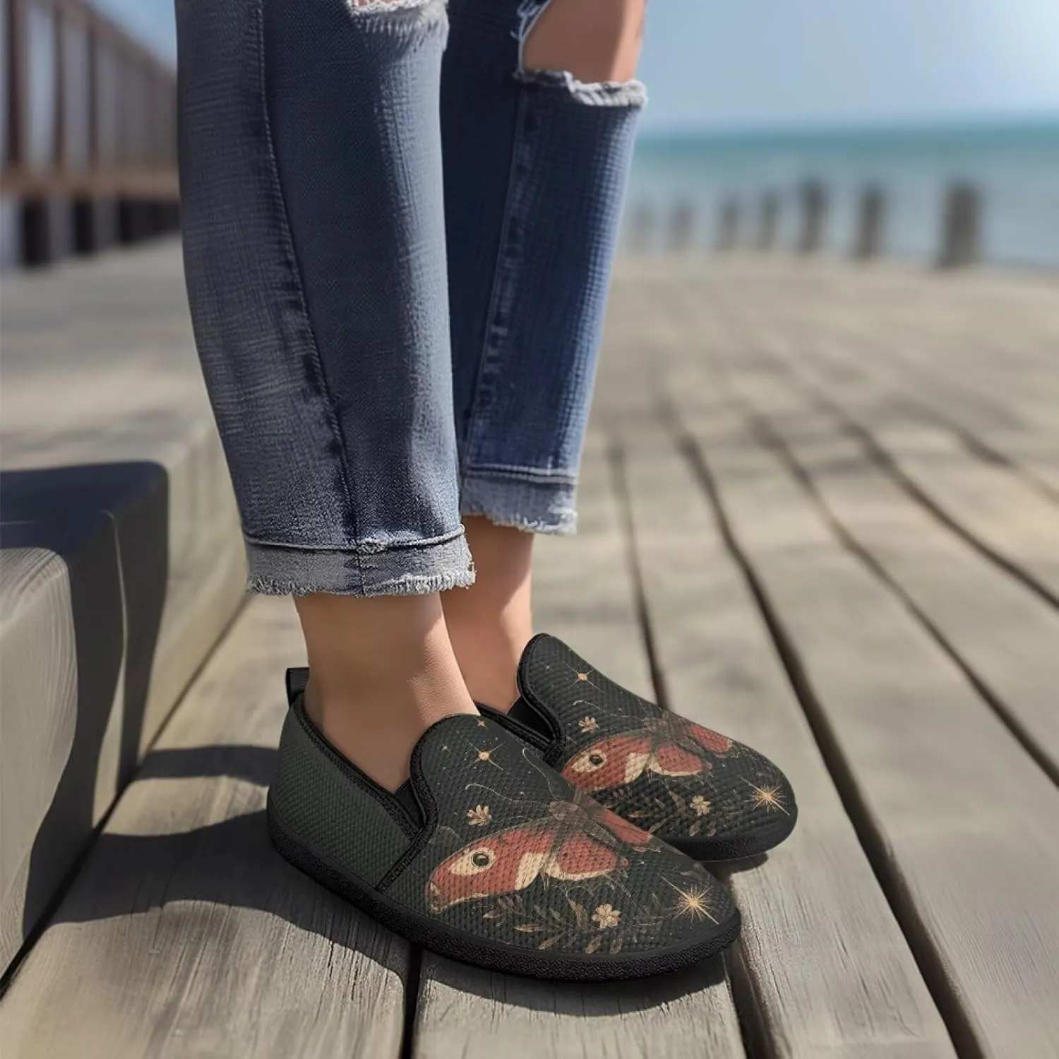 Animal Painted Women's Walking Shoes Fashion Casual Hand Free Slip On Sneakers Soft Breathable Gym Fitness Minimalist Comfy Traveling