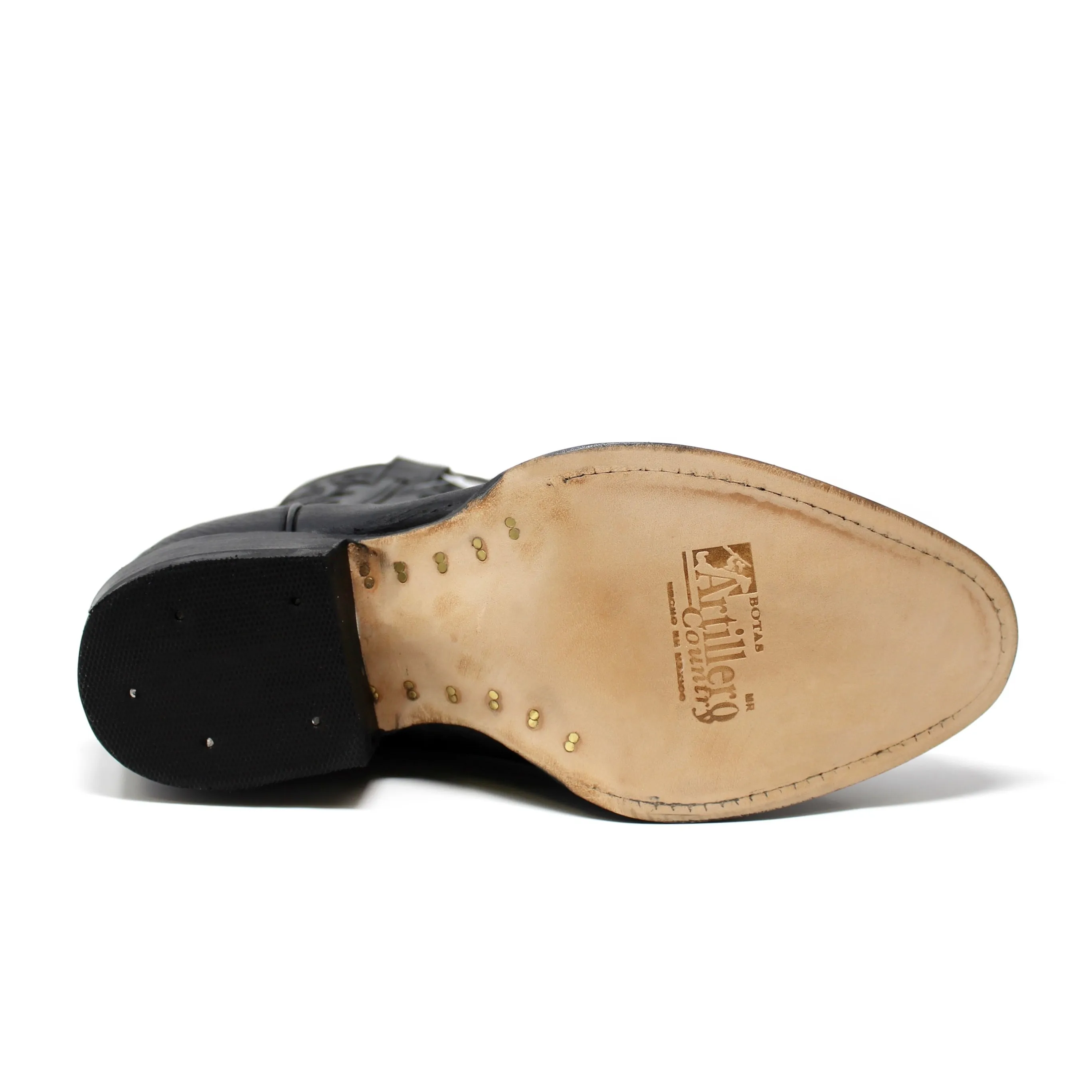 Artillero Traditional Cowboy Boot with white stitching