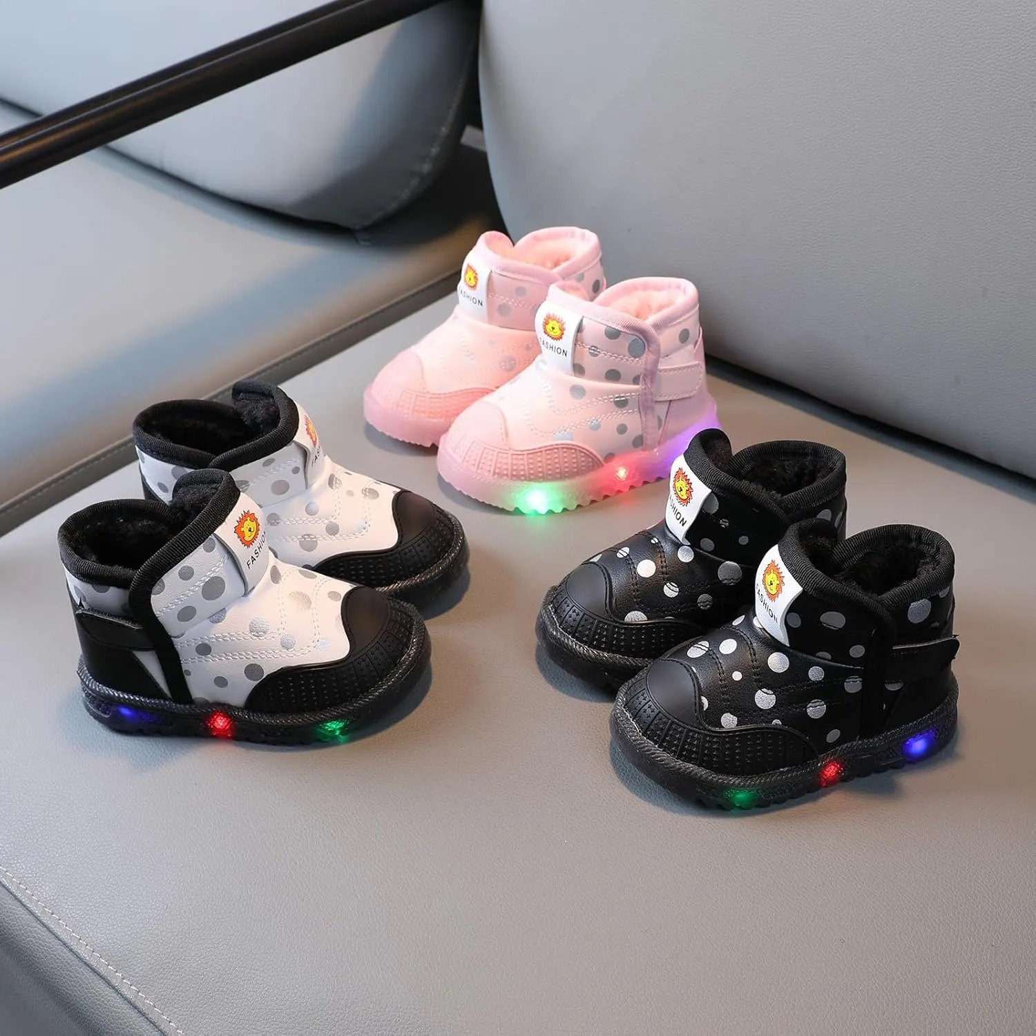 𝙲artoon LED Illuminated Sneakers for Outdoor Sports Running with Breathable Design Toddler First Walking Sneaker