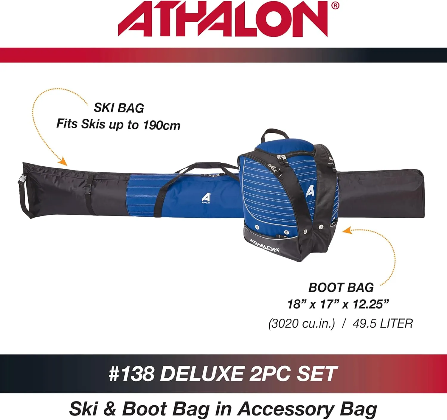 Athalon Deluxe Two Piece Ski and Boot Bag Set