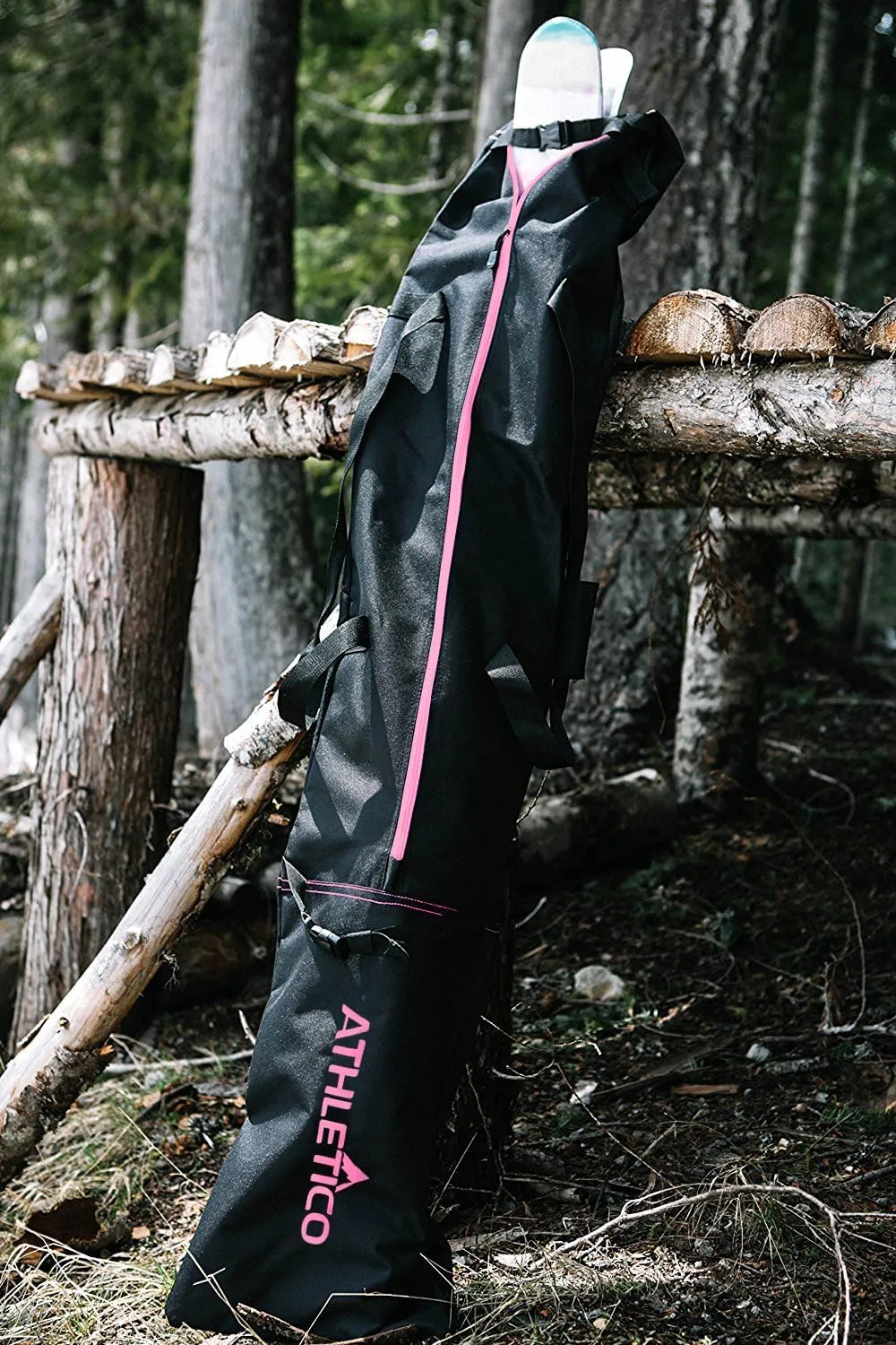 Athletico Ski Bag and Ski Boot Bag Combo - Ski Bags for Air Travel - Unpadded Snow Ski Bags Fit Skis Up to 200cm - For Men, Women, Adults, and Children