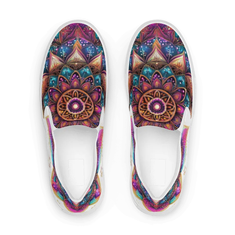 Aurora Mandala Women’s slip-on canvas shoes