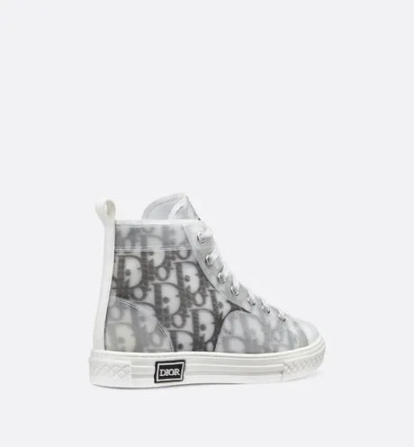 B23 High-Top Sneaker • White and Black Dior Oblique Technical Fabric