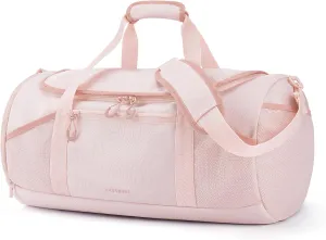 BAGSMART Gym Bag for Men & Women, Lightweight Duffel with Shoe Compartment, Weekender Bags with Wet Pocket, Workout Overnight Carry on for Travel, Pink