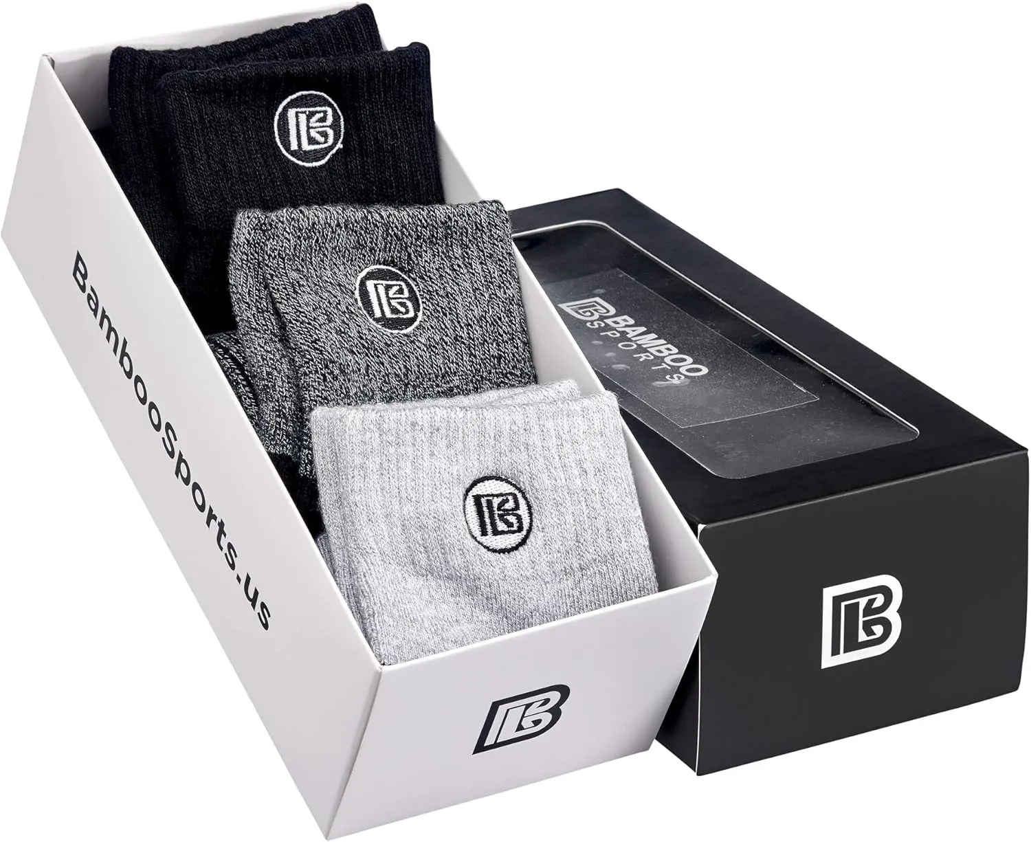 Bamboo Sports Premium Bamboo Crew Work Socks- Moisture Wicking, Odor Eliminating