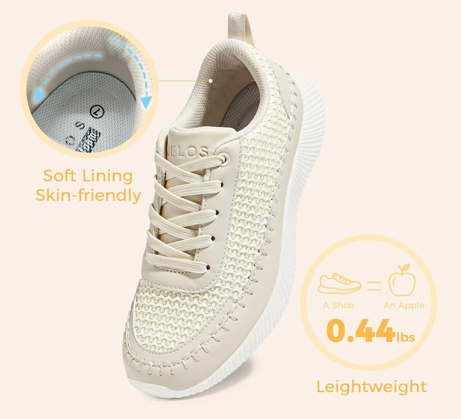 BELOS Women's Glitter Shoes Sparkly Lightweight Metallic Sequins Tennis Shoes Casual Retro Braided Walking Shoes