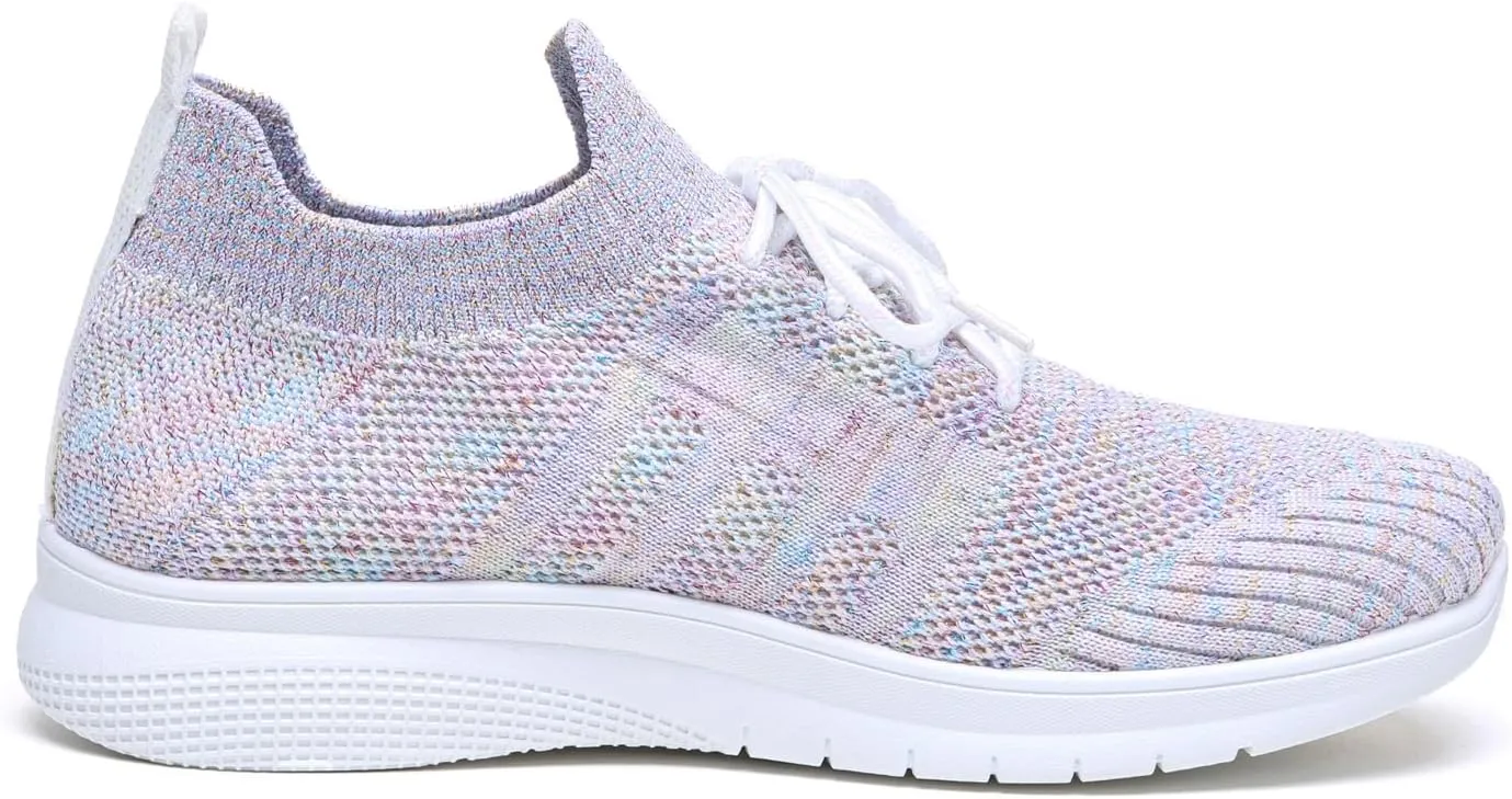 Bernal Women Sparkle Walking Tennis Shoes Casual Lace-Up Non Slip Breathable Mesh Working Sneakers Gym Workout Shoes