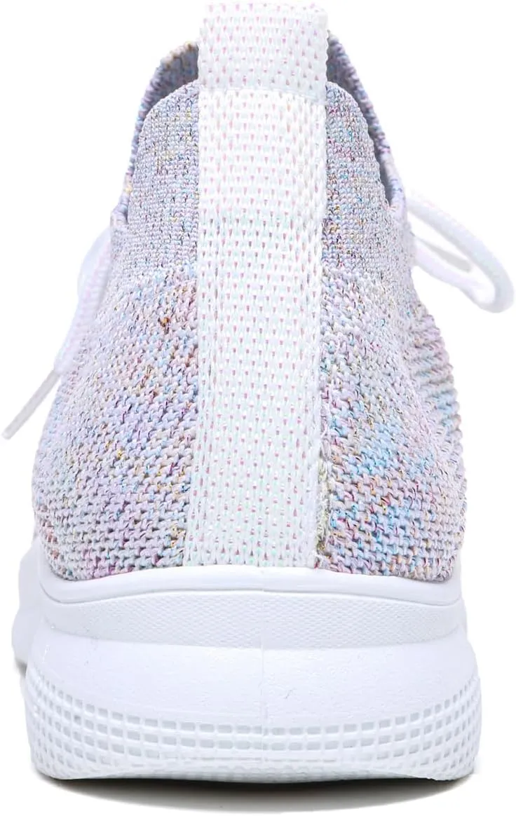 Bernal Women Sparkle Walking Tennis Shoes Casual Lace-Up Non Slip Breathable Mesh Working Sneakers Gym Workout Shoes