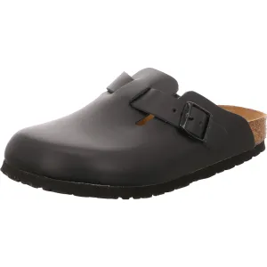 Birkenstock Womens Boston Leather Holiday Slip On Casual Sandals Clogs - Black - 5