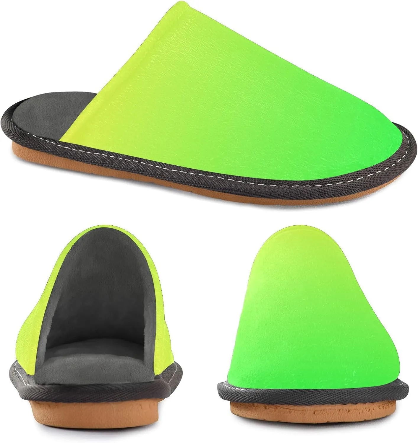 Black Red House Slippers for Women Men Non-Slip Slip On Slippers