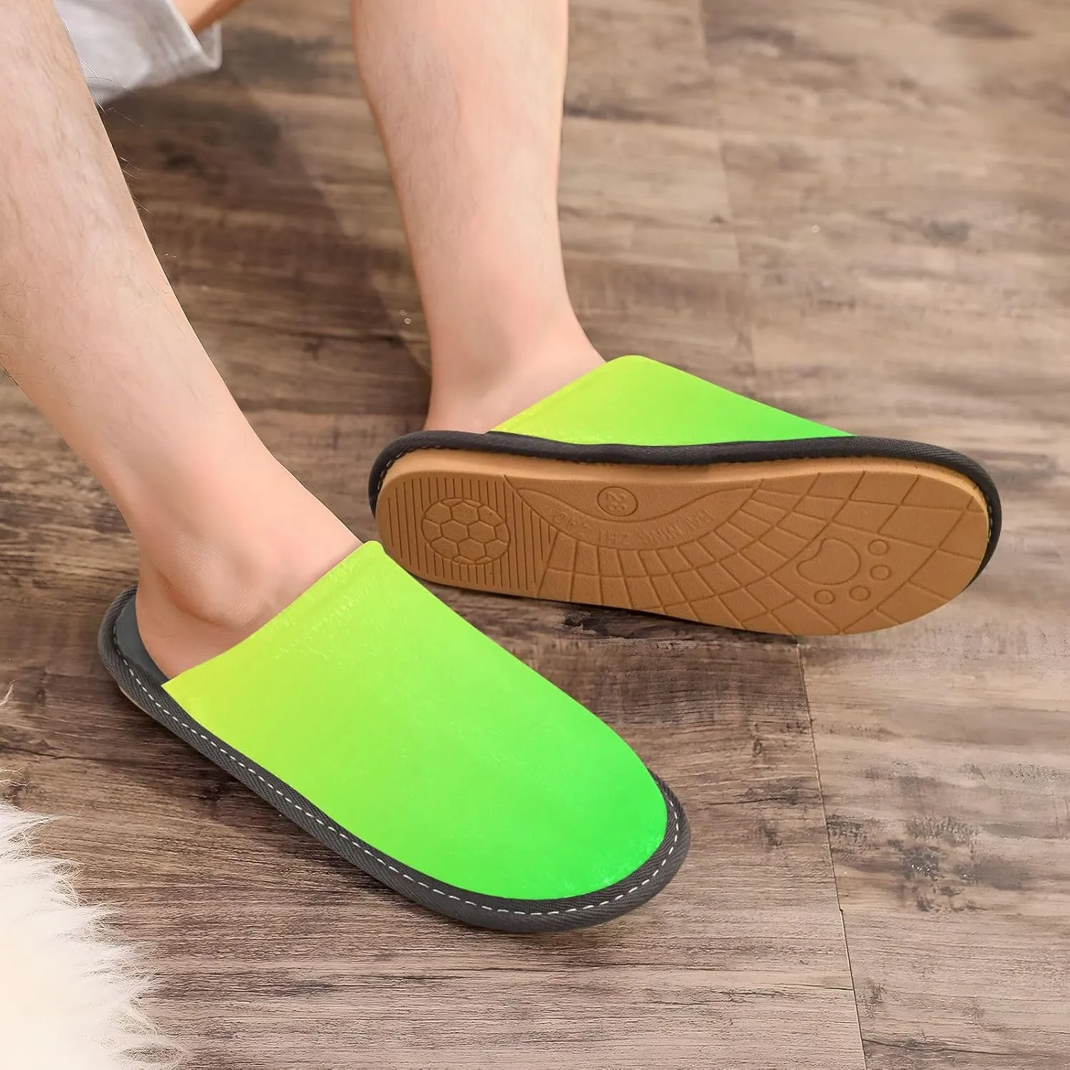 Black Red House Slippers for Women Men Non-Slip Slip On Slippers