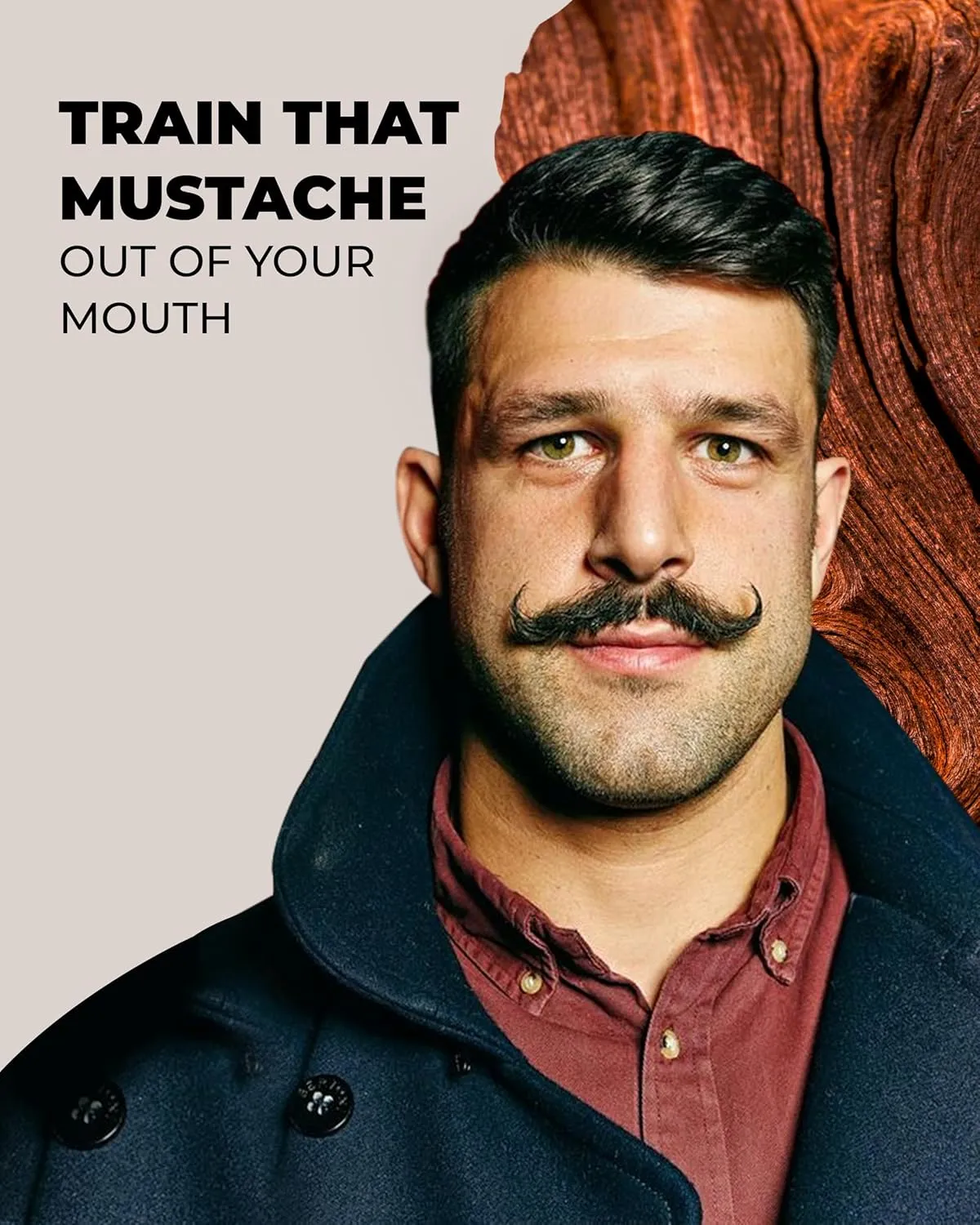Bossman MUDstache Unscented Mustache Wax for Men (1 oz) – Strong 24-Hour Hold, Non-Tacky & Easy to Apply for Taming & Styling