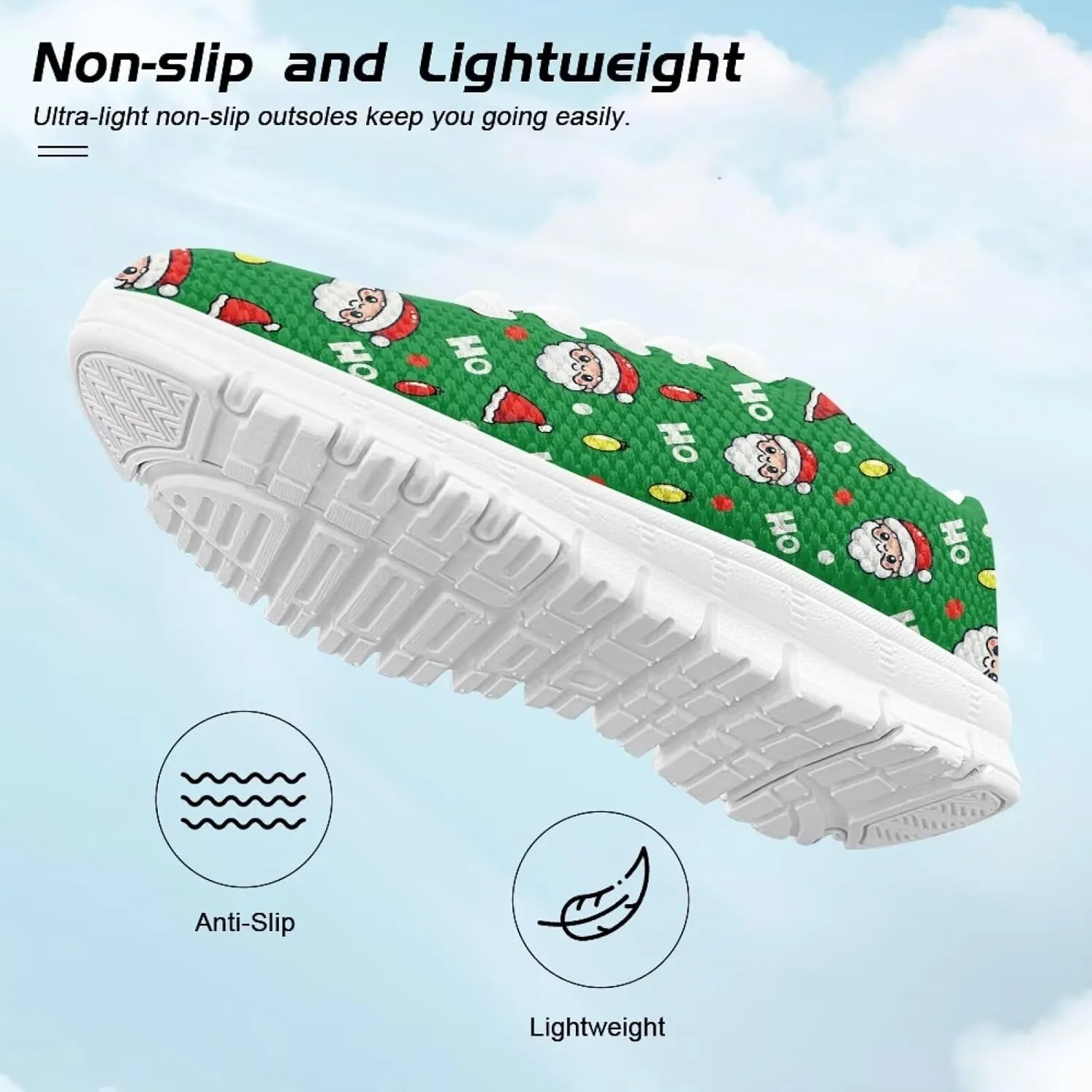 Boys Girls Christmas Mesh Sneaker Non Slip Breathable Sports Running Tennis Shoe Lace-up Casual Walking Shoe US11-5
