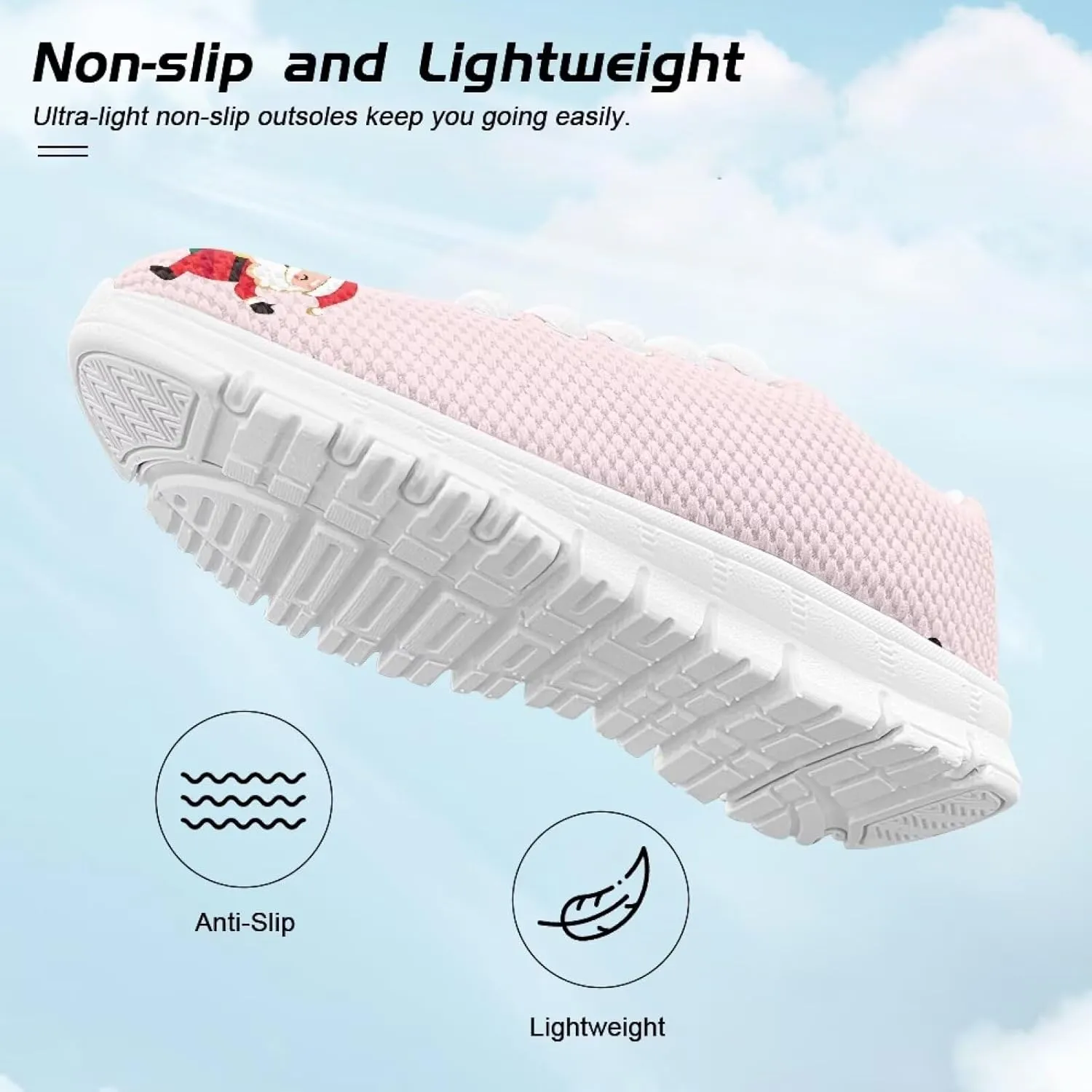 Boys Girls Christmas Mesh Sneaker Non Slip Breathable Sports Running Tennis Shoe Lace-up Casual Walking Shoe US11-5