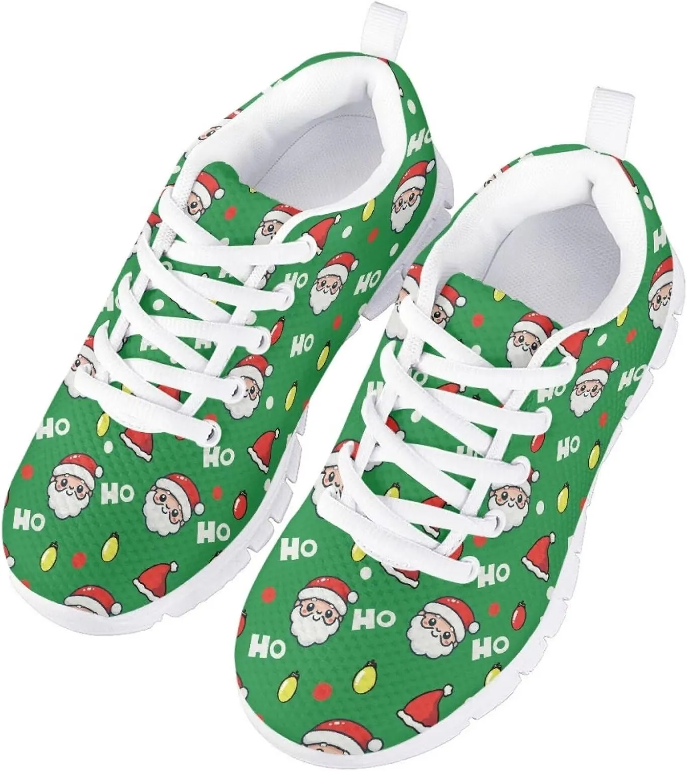 Boys Girls Christmas Mesh Sneaker Non Slip Breathable Sports Running Tennis Shoe Lace-up Casual Walking Shoe US11-5