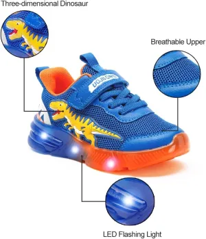 Boys Girls Dinosaur Fashion Light Up Shoes Toddler and Little Kids Sneakers