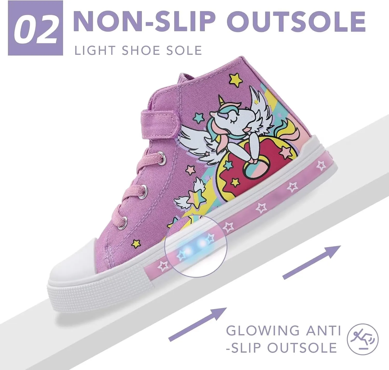 Boys Girls Light Up Sneakers Toddler Canvas High Top Fashion Sneaker Kids Casual Walking Shoes