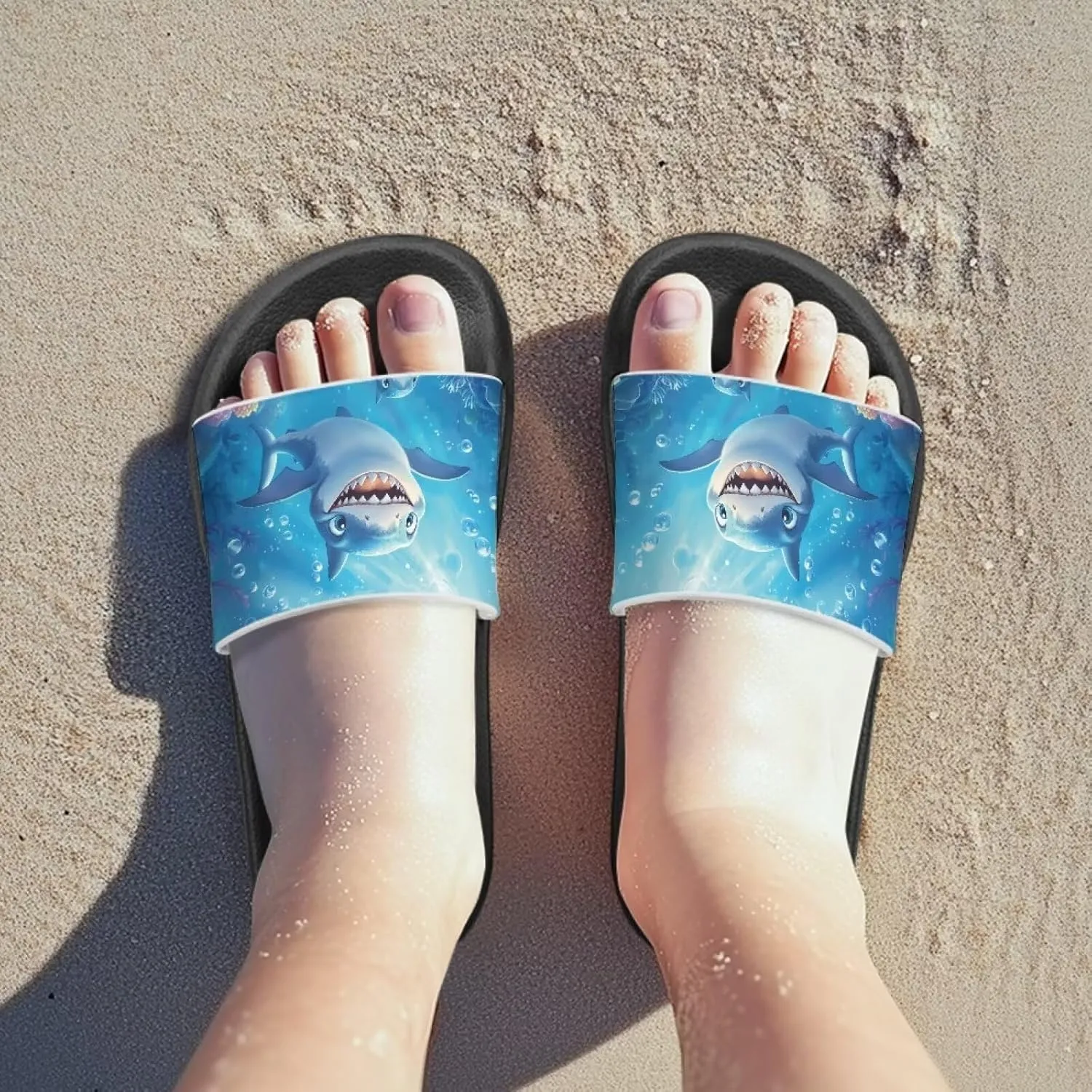 Boys Sandals with EVA Soft Sole Lightweight Slip-On Beach Slippers