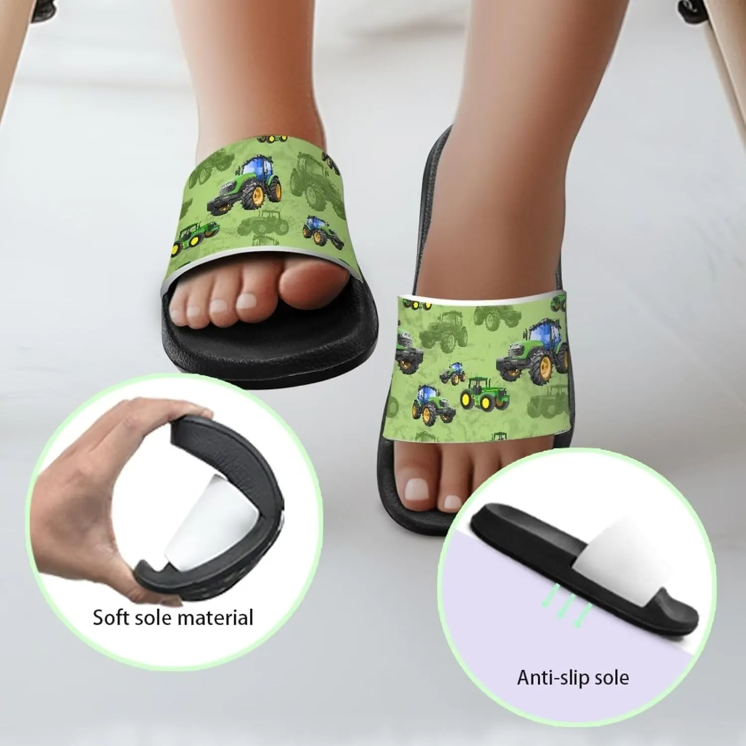 Boys Sandals with EVA Soft Sole Lightweight Slip-On Beach Slippers