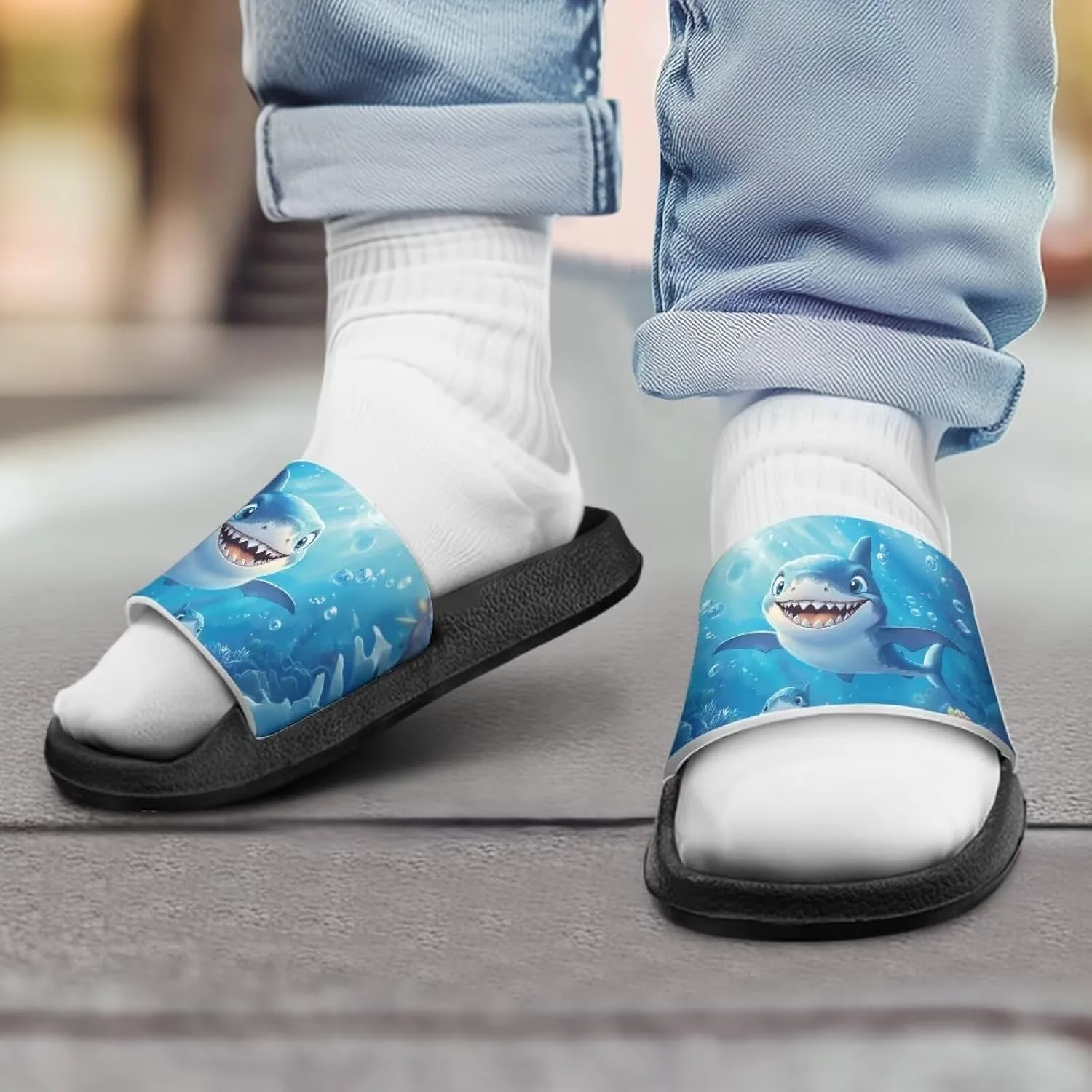 Boys Sandals with EVA Soft Sole Lightweight Slip-On Beach Slippers